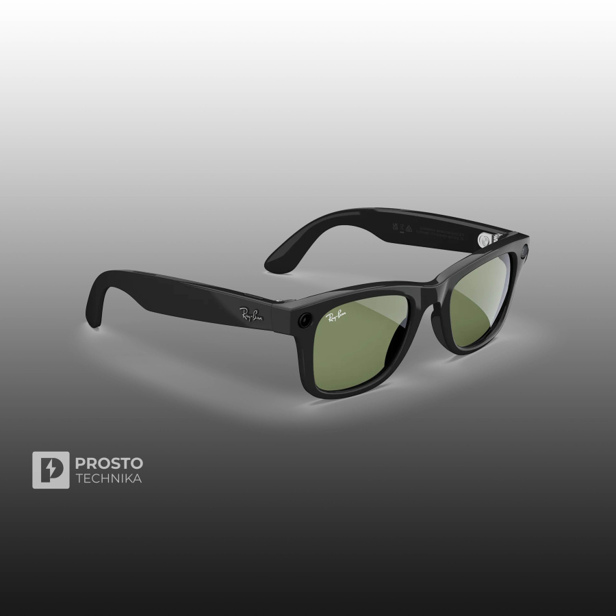 Ray-Ban Wayfarer (Gen 1) Глянцевый Чёрный с Зелёными Линзами (Shiny Black/ G15 Green)
